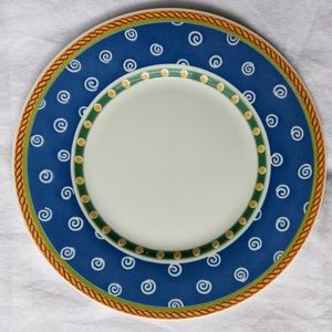 Villeroy & Boch Twist Clea Porcelain Multicolor Geometric Detail Salad Plates 2